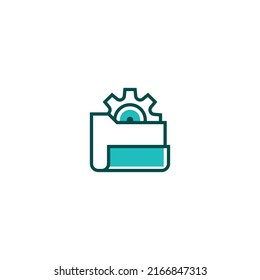 Setting data folder line icon. linear style sign for mobile concept and web design. Outline vector icon. Symbol, logo illustration. Vector graphic