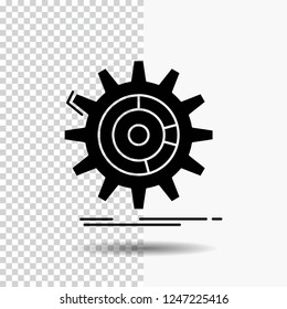 setting, data, management, process, progress Glyph Icon on Transparent Background. Black Icon