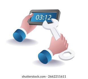 Setting digital clock symbol illustration