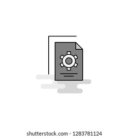 Setting document  Web Icon. Flat Line Filled Gray Icon Vector