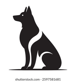 Setting Dog Silhouette Vector Design