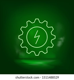 Setting, eco, lighting neon vector icon. Save the world, green neon.