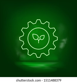 Setting, eco, plants neon vector icon. Save the world, green neon.