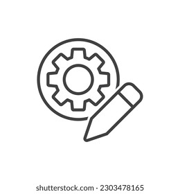 Setting edit Icon - Gear With Pencil Icon