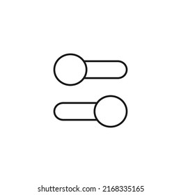 Setting or engineering concept. Vector sign drawn with thin line. Editable stroke. Perfect for web sites, stores, shops. Vector line icon of on off panel 
