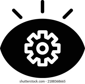 Setting Eye Icon With Glyph Style, Futuristic Technology Sign And Symbol Isolated On White Background