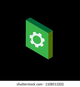 Setting flat   icon  in  3D green box