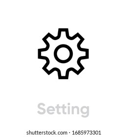 Setting flat icon. Editable Line Vector. Symbol installation for ui and mobile app on white background. Single Pictogram.