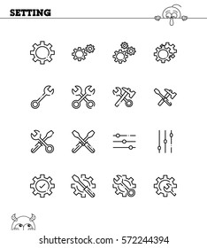 Setting flat icon set. Collection of high quality outline symbols for web design, mobile app. Setting vector thin line icons or logo.