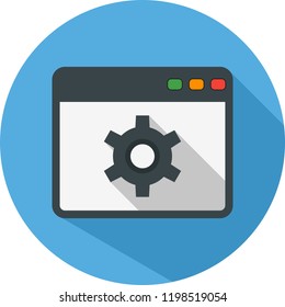 setting Flat Long Shadow Icon