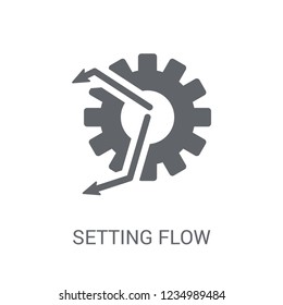 Setting flow interface symbol icon. Trendy Setting flow interface symbol logo concept on white background from Business and analytics collection. Suitable for use on web apps, 