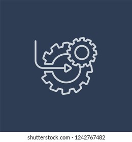 Setting flow interface symbol icon. Trendy flat vector line Setting flow interface symbol icon on dark blue background from Business and analytics collection. 
