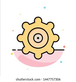 Setting, Gear Abstract Flat Color Icon Template