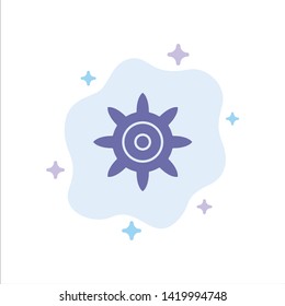Setting, Gear Blue Icon on Abstract Cloud Background