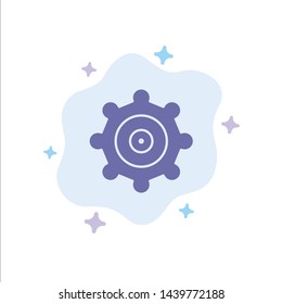 Setting, Gear Blue Icon on Abstract Cloud Background