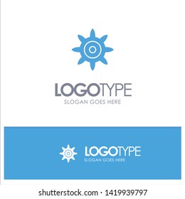Setting, Gear Blue Solid Logo with place for tagline