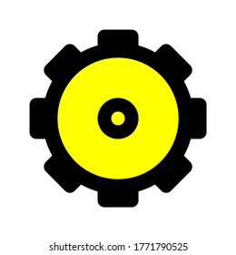 setting gear button yellow filled outlined icon