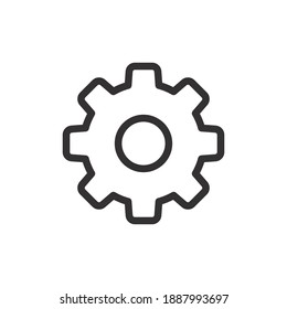 Einstellgetriebe, Cograd-Zeilensymbol für Webvorlage und App. Vektorgrafik-Design auf weißem Hintergrund. EPS10