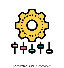 setting gear color icon vector. setting gear sign. isolated symbol illustration