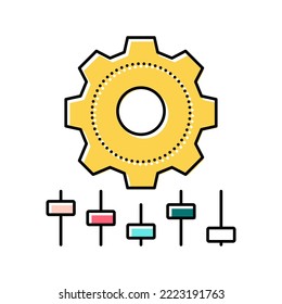 setting gear color icon vector. setting gear sign. isolated symbol illustration
