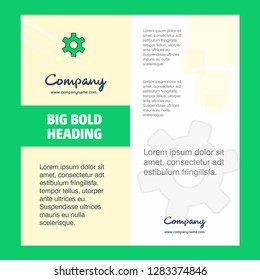 Setting gear  Company Brochure Title Page Design. Company profile, annual report, presentations, leaflet Vector Background