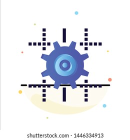 Setting, Gear, Computing, Line Abstract Flat Color Icon Template