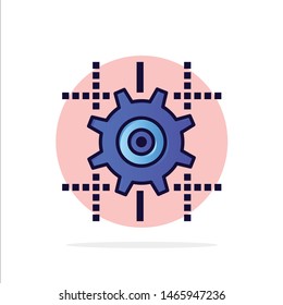 Setting, Gear, Computing, Line Abstract Circle Background Flat color Icon. Vector Icon Template background