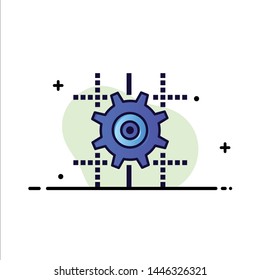 Setting, Gear, Computing, Line  Business Flat Line Filled Icon Vector Banner Template