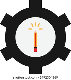 Setting Gear Configuration Icon Vector Flat Illustration