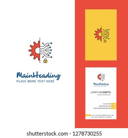 Setting gear Creative Logo and business card. vertical Design Vector