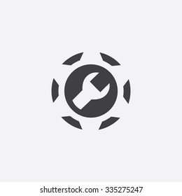 setting gear cutted identity template icon design element