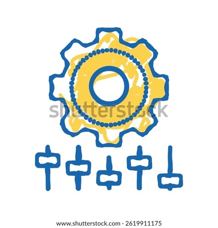 setting gear doodle icon sketch vector. setting gear sign. isolated symbol illustration