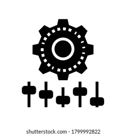 setting gear glyph icon vector. setting gear sign. isolated contour symbol black illustration