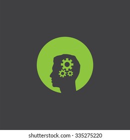 setting gear head cut identity template icon design element