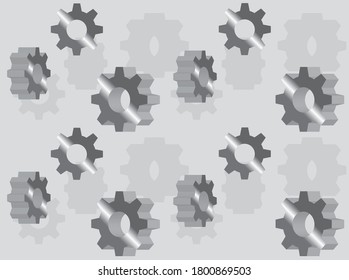 Setting Gear Icon Cog Animation Vector Illustration Seamless Background-01