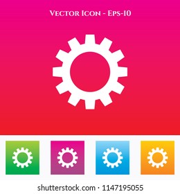 Setting or gear Icon in Colored Square box. eps-10