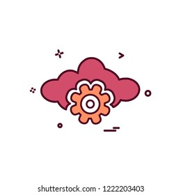 Setting gear icon design vector