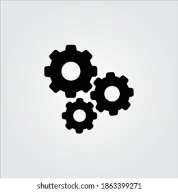 
setting gear icon or logo ...black style vector icons