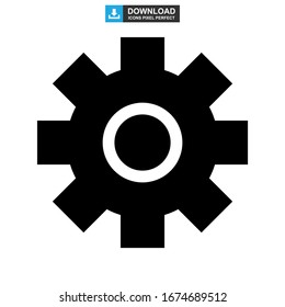 ilustración vectorial del símbolo de señal aislado del icono del engranaje o logotipo: iconos vectoriales de estilo negro de alta calidad
