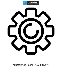 setting gear icon or logo isolated sign symbol vector illustration - high quality black style vector icons
