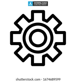 setting gear icon or logo isolated sign symbol vector illustration - high quality black style vector icons
