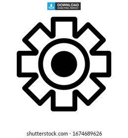 ilustración vectorial del símbolo de señal aislado del icono del engranaje o logotipo: iconos vectoriales de estilo negro de alta calidad
