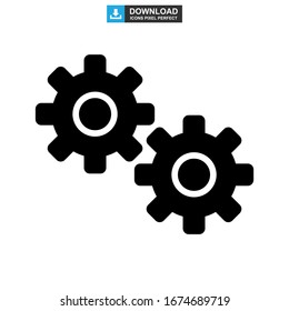 setting gear icon or logo isolated sign symbol vector illustration - high quality black style vector icons
