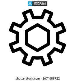 ilustración vectorial del símbolo de señal aislado del icono del engranaje o logotipo: iconos vectoriales de estilo negro de alta calidad
