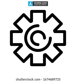 setting gear icon or logo isolated sign symbol vector illustration - high quality black style vector icons
