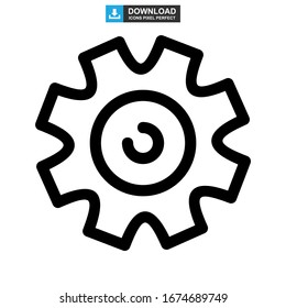 setting gear icon or logo isolated sign symbol vector illustration - high quality black style vector icons
