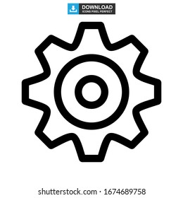 ilustración vectorial del símbolo de señal aislado del icono del engranaje o logotipo: iconos vectoriales de estilo negro de alta calidad

