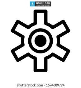 setting gear icon or logo isolated sign symbol vector illustration - high quality black style vector icons
