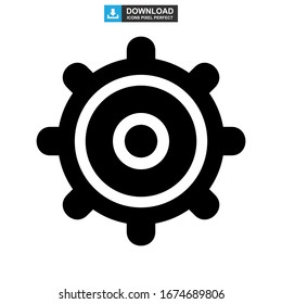 ilustración vectorial del símbolo de señal aislado del icono del engranaje o logotipo: iconos vectoriales de estilo negro de alta calidad
