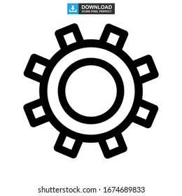 setting gear icon or logo isolated sign symbol vector illustration - high quality black style vector icons
